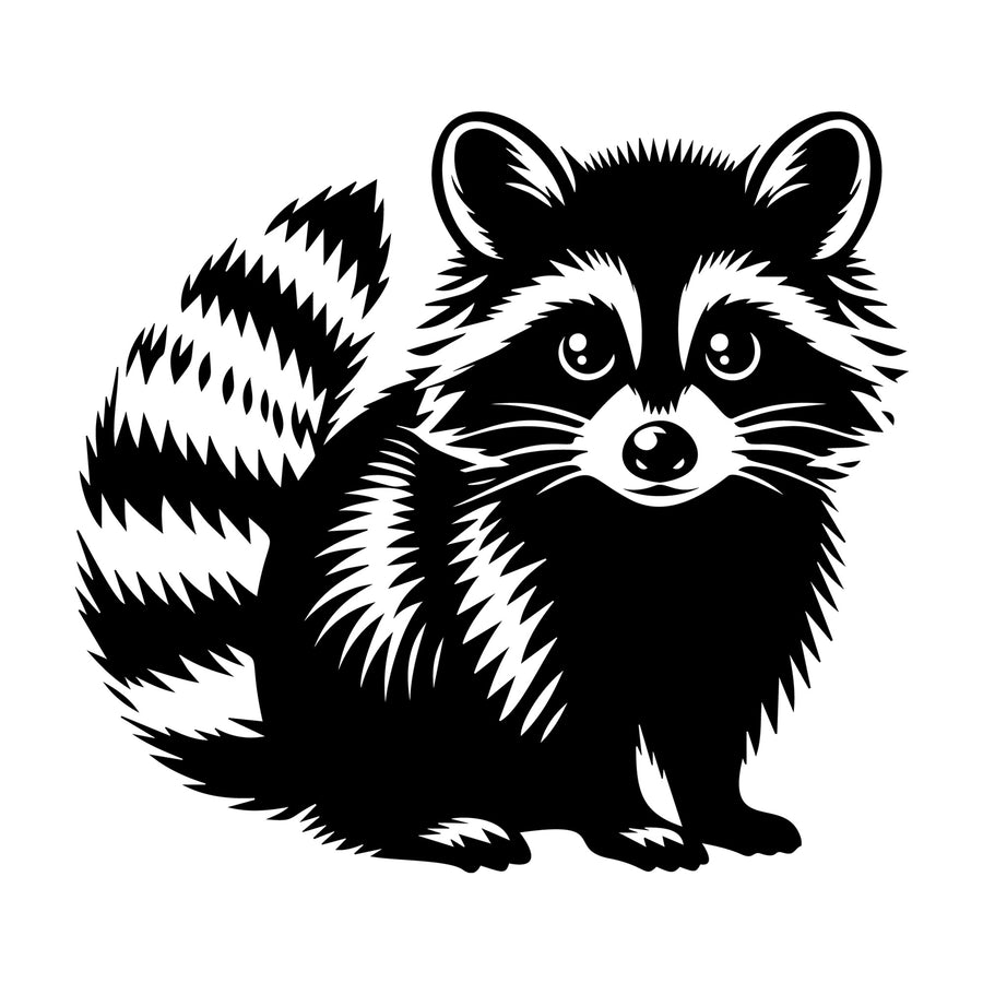 Raccoon SVG design for Cricut, Silhouette, laser cutting, vinyl, sublimation, and craft projects.