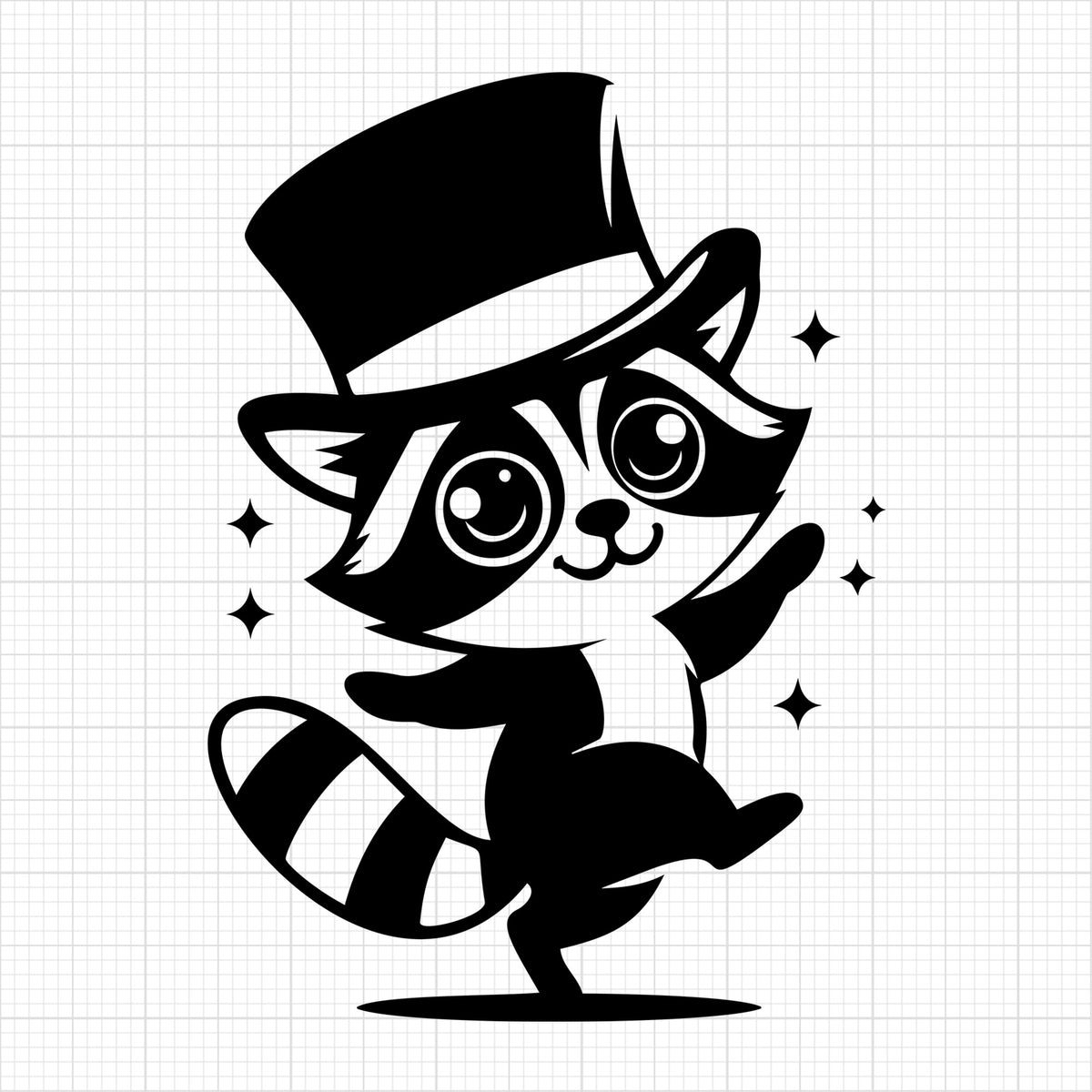 Raccoon Silhouette 17