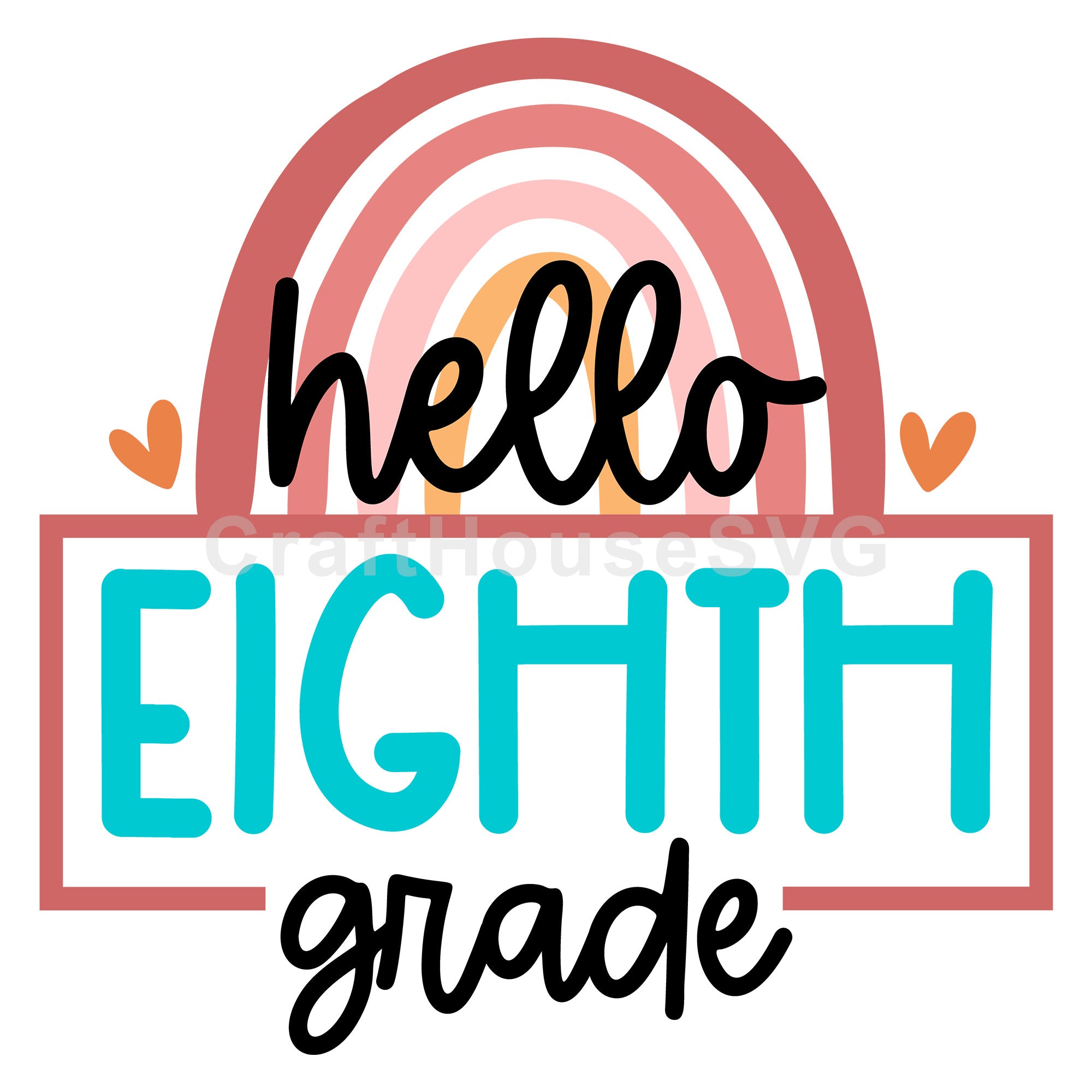 Rainbow hello eighth grade SVG