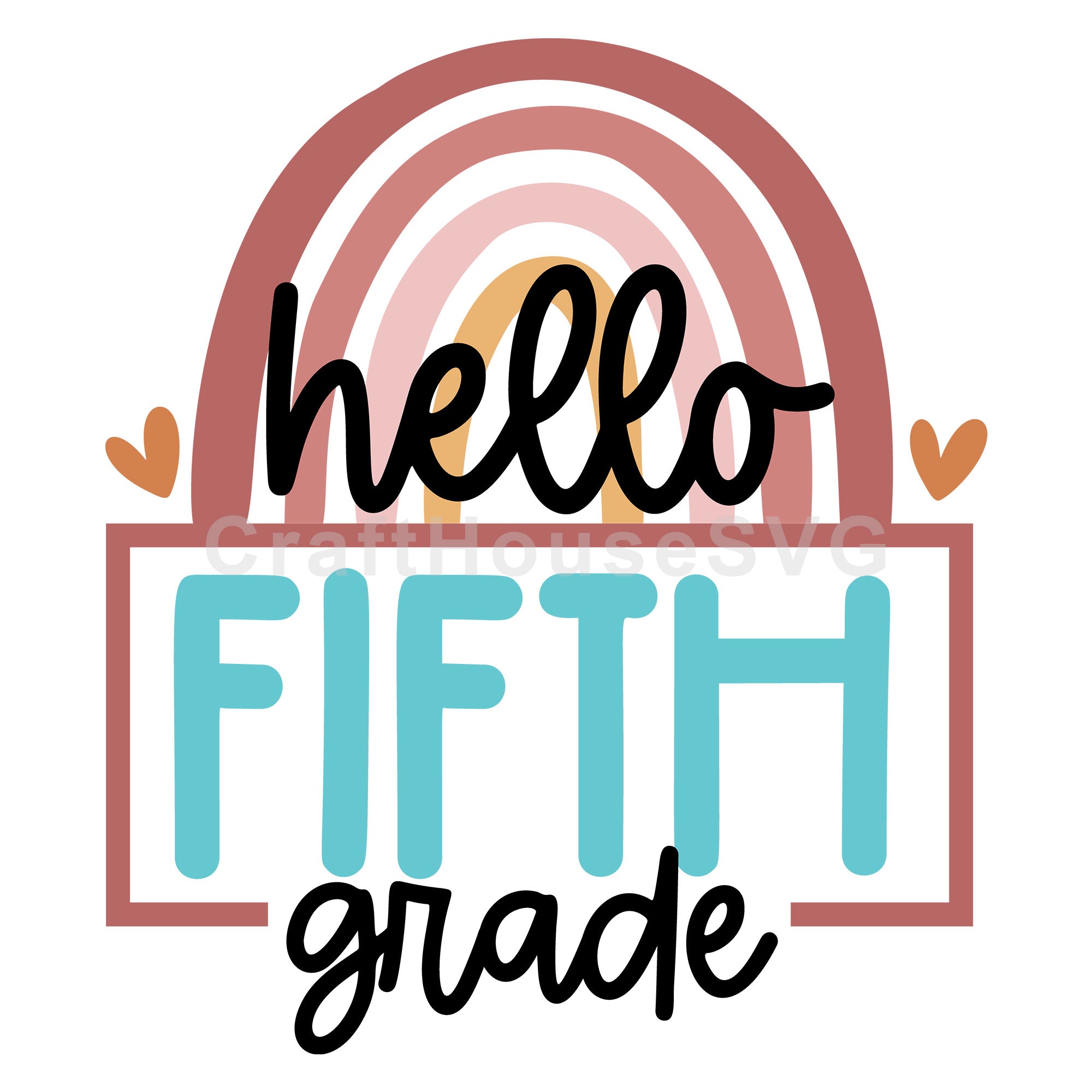 Rainbow hello fifth grade SVG