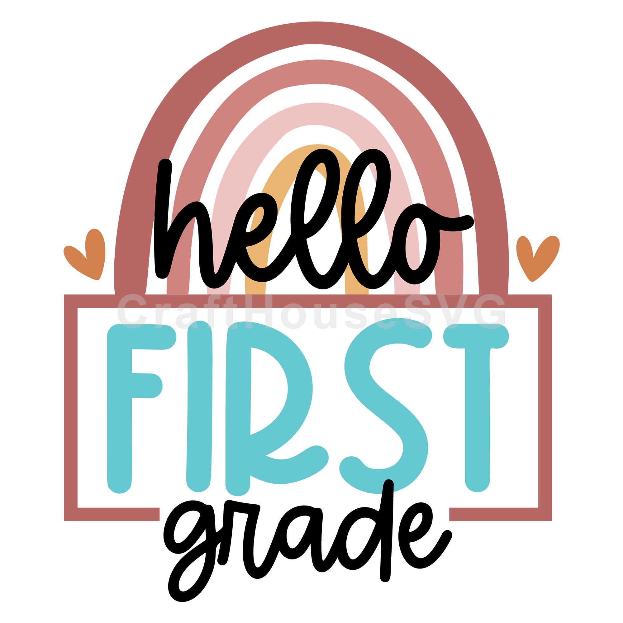 Rainbow hello first grade SVG