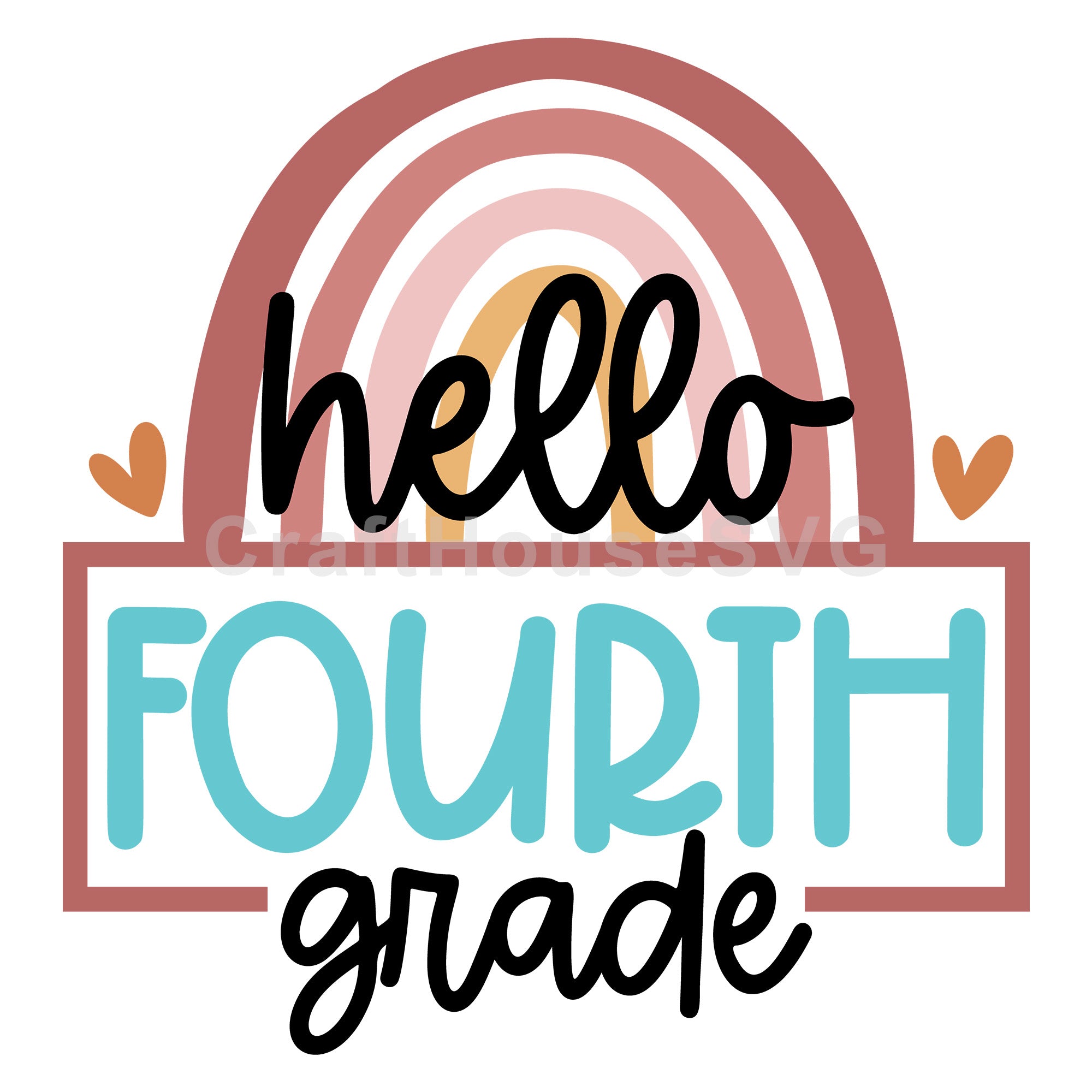 Rainbow hello fourth grade SVG