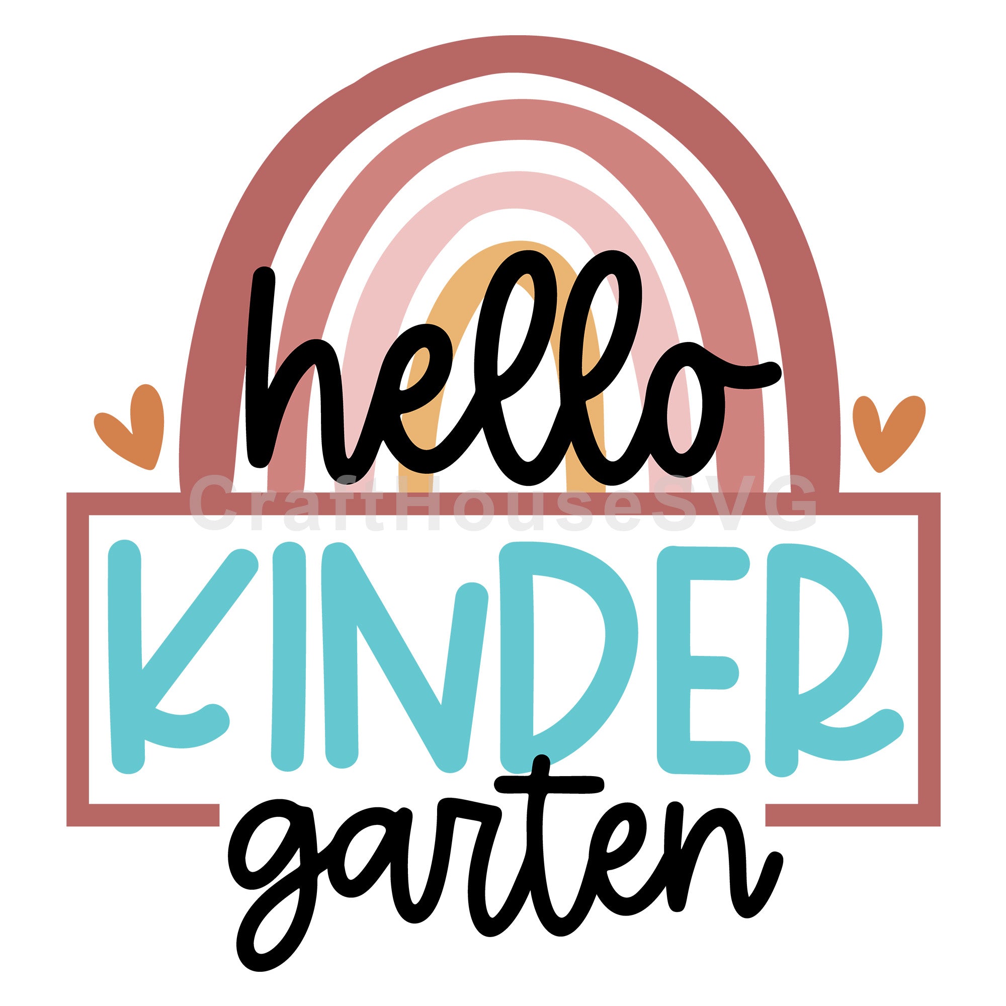 Rainbow hello kindergarten SVG