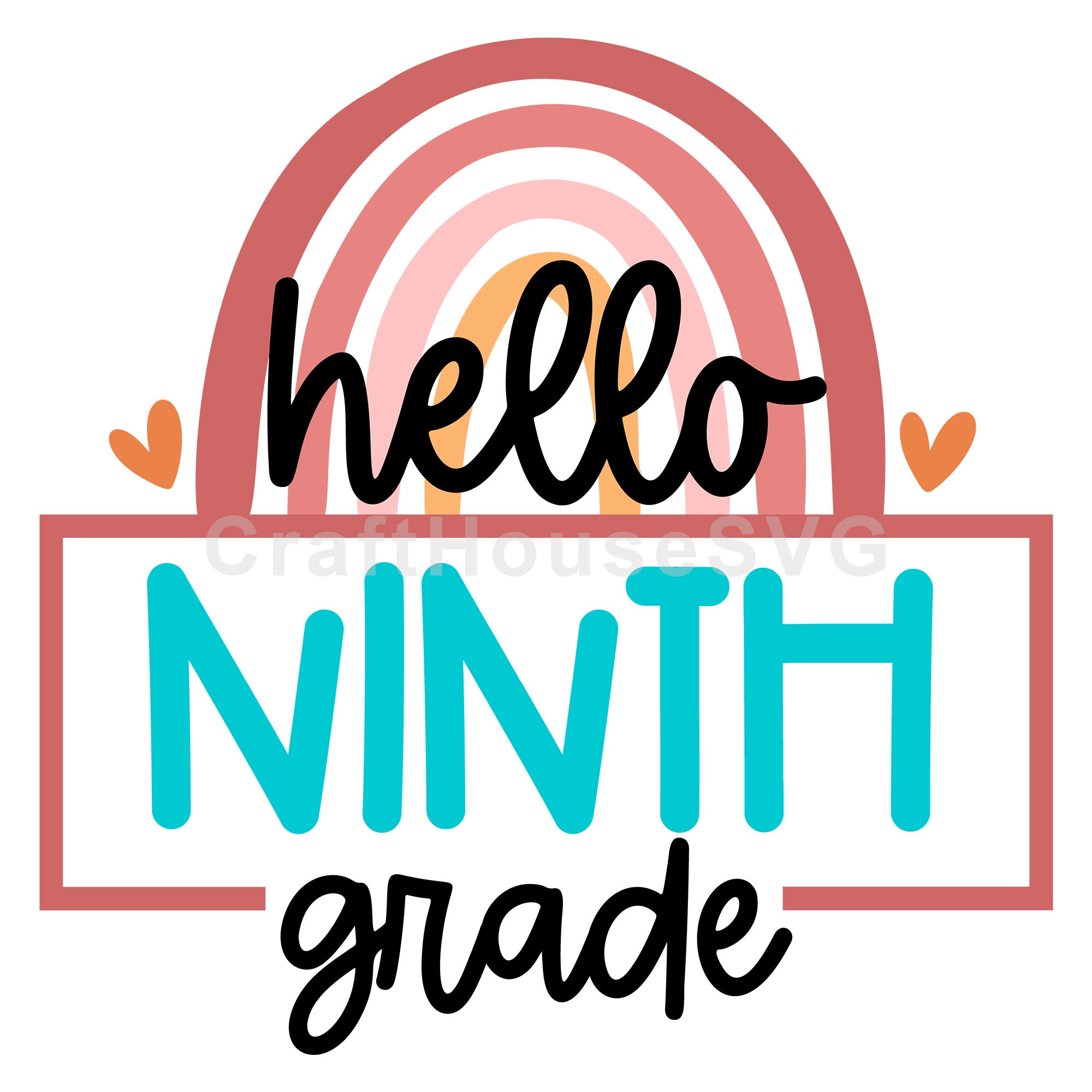 Rainbow hello ninth grade SVG