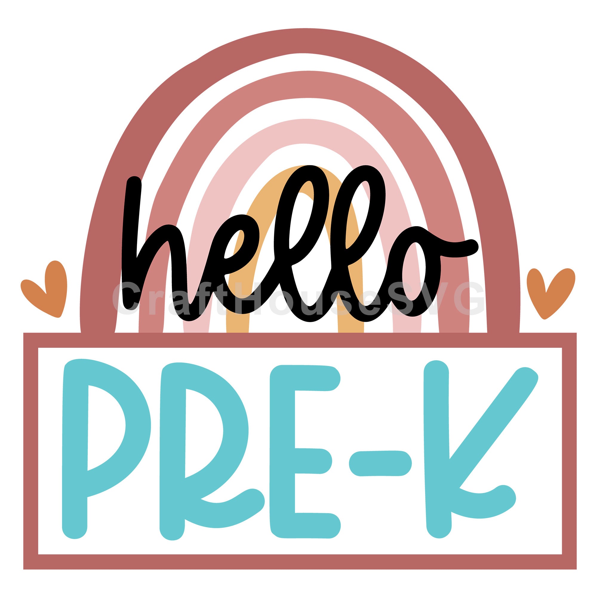 Rainbow hello pre-k SVG