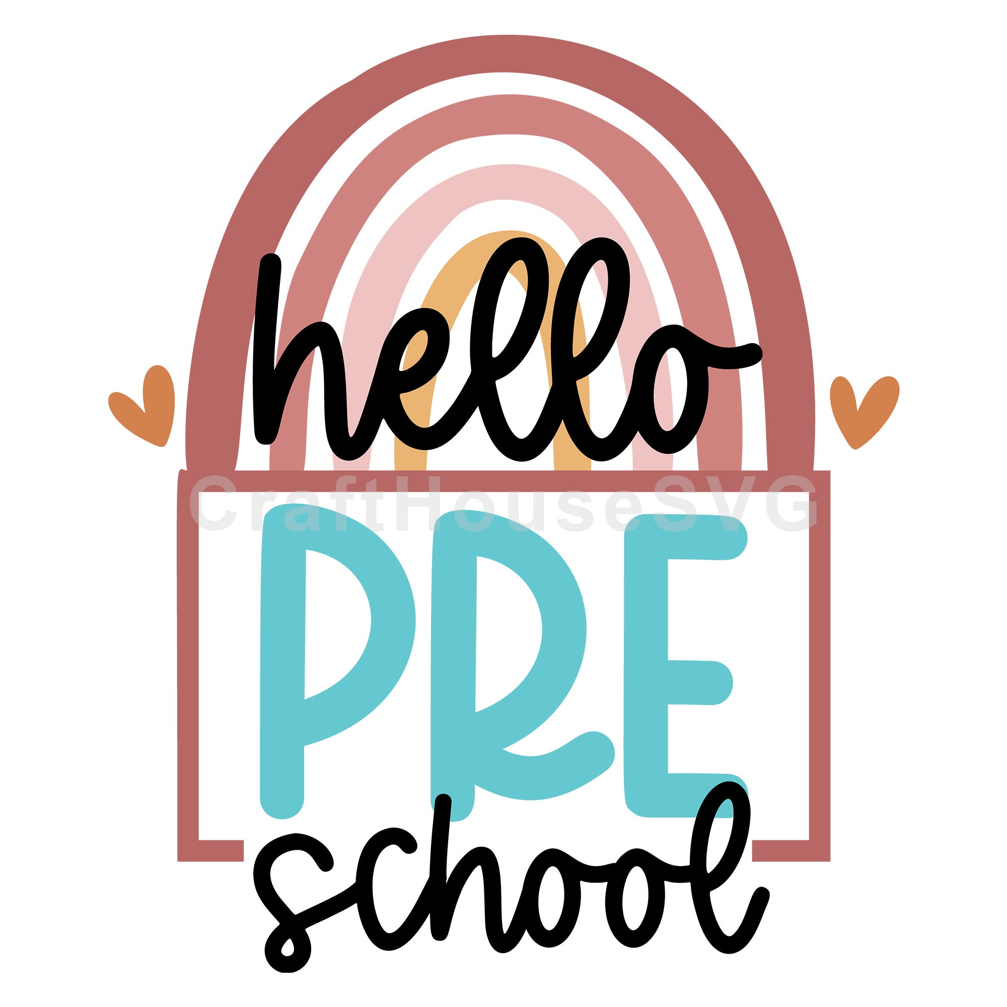 Rainbow hello preschool SVG