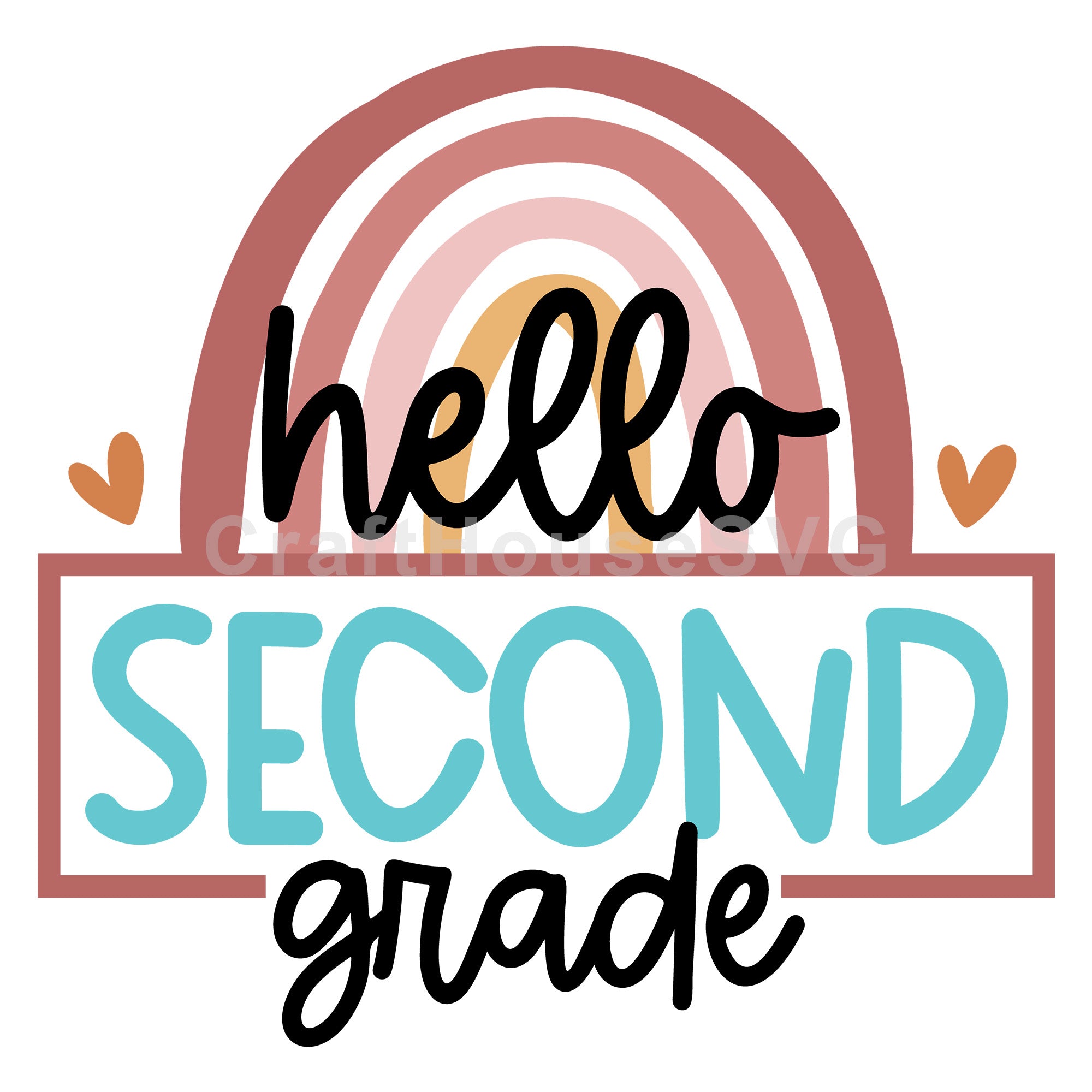 Rainbow hello second grade SVG