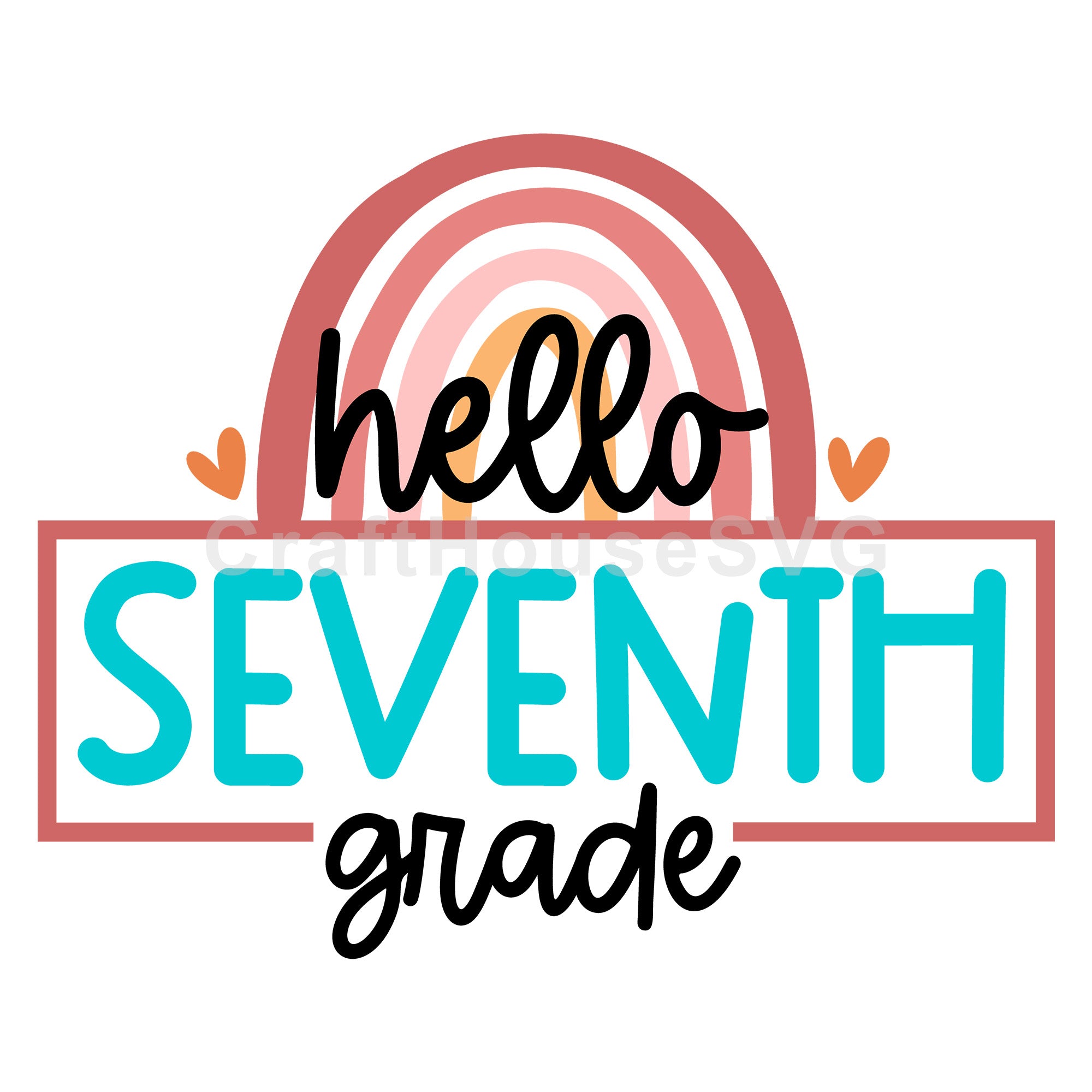 Rainbow hello seventh grade SVG