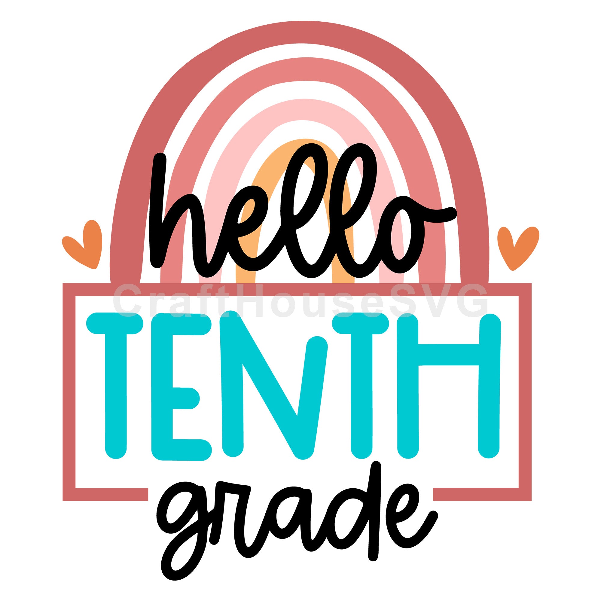 Rainbow hello tenth grade SVG