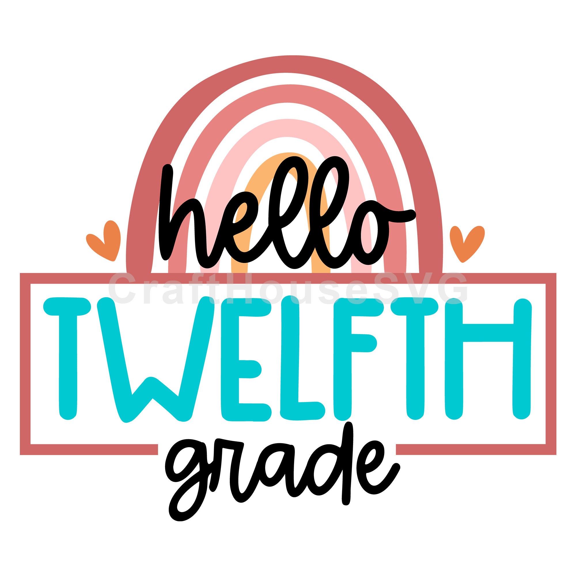 Rainbow hello twelfth grade SVG