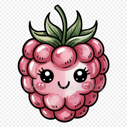 Kawaii Fruit Clipart Sublimation PNG Bundle