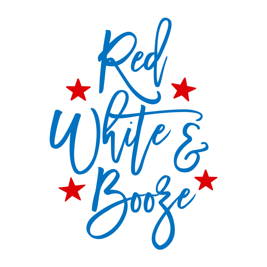 Red White and Booze SVG for Cricut, Silhouette, laser cutting, vinyl, sublimation, 4th of July shirts, patriotic signs, decals, mugs, and DIY craft projects.