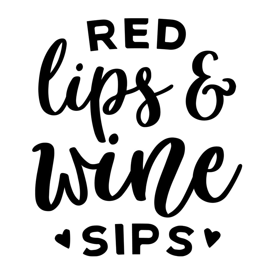 Red lips and wine sip SVG