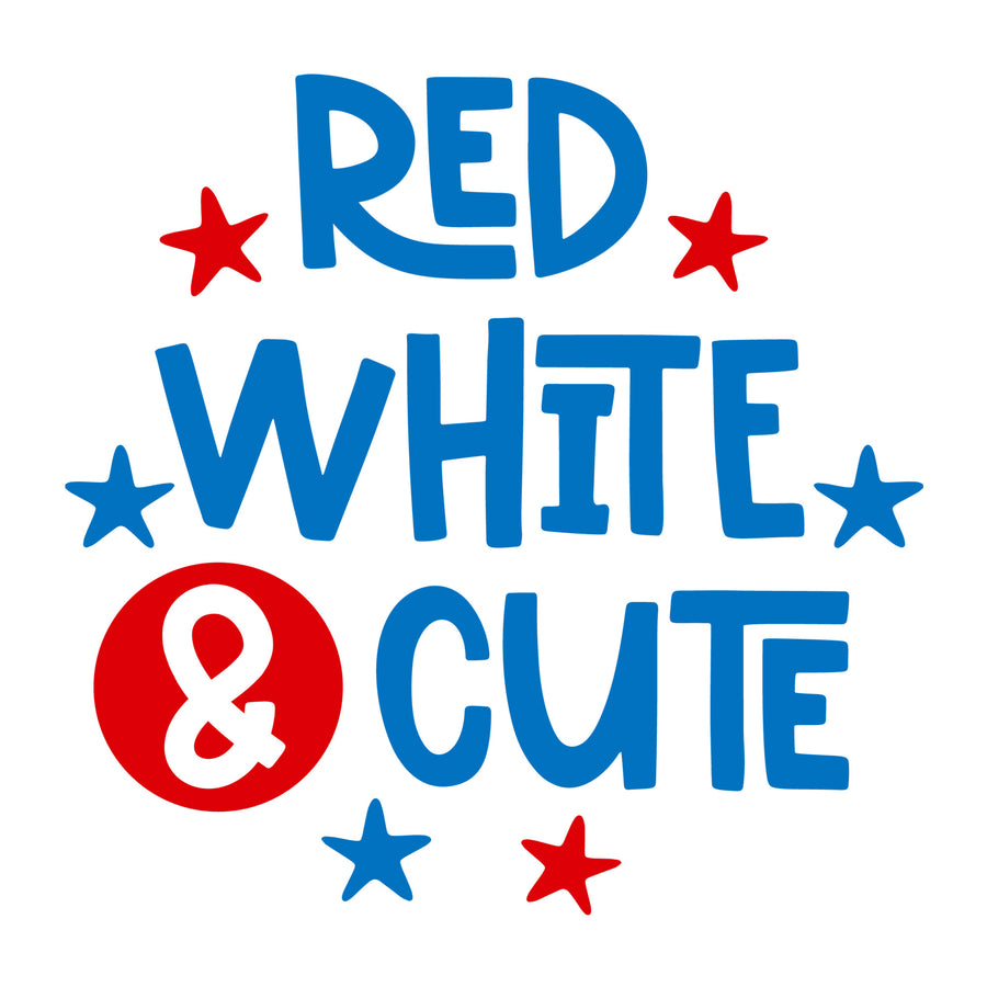 Red White and Cute SVG for Cricut, Silhouette, laser cutting, vinyl, sublimation, 4th of July shirts, patriotic signs, decals, mugs, and DIY craft projects.