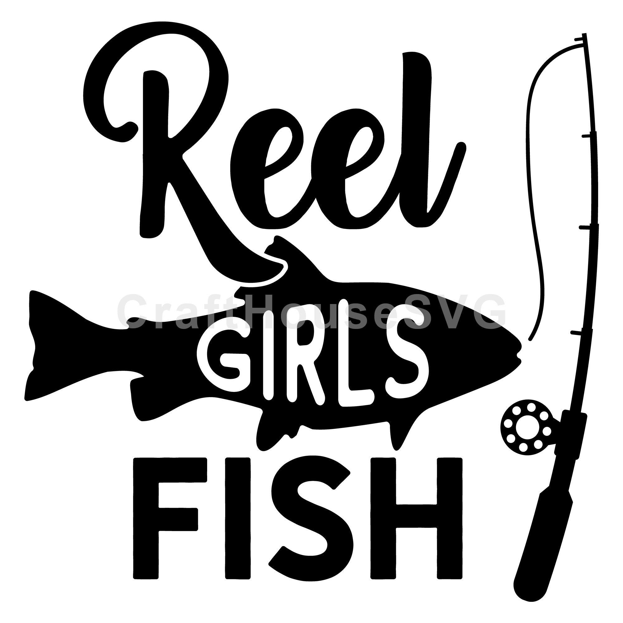 Reel girls fish SVG