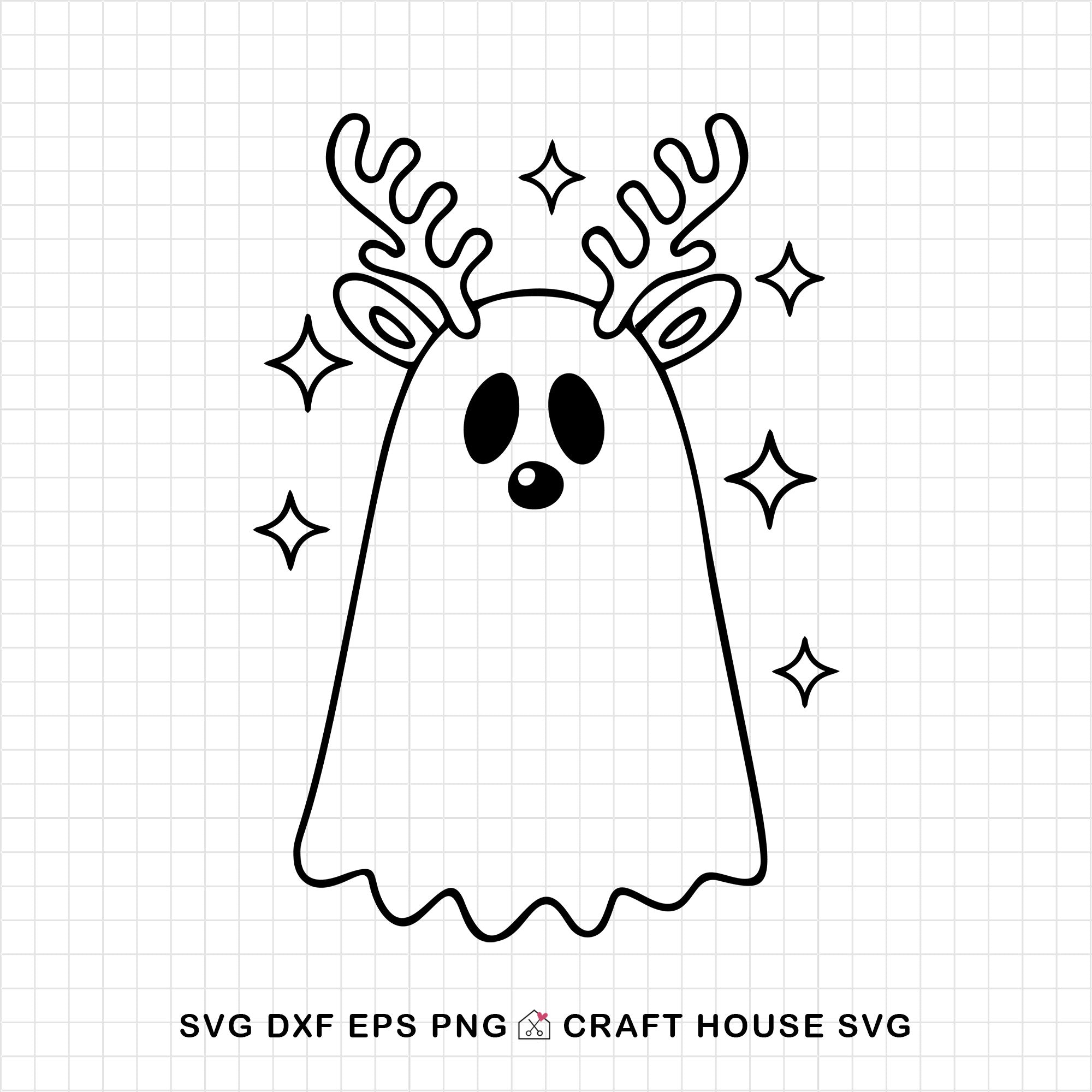 Reindeer Ghost SVG