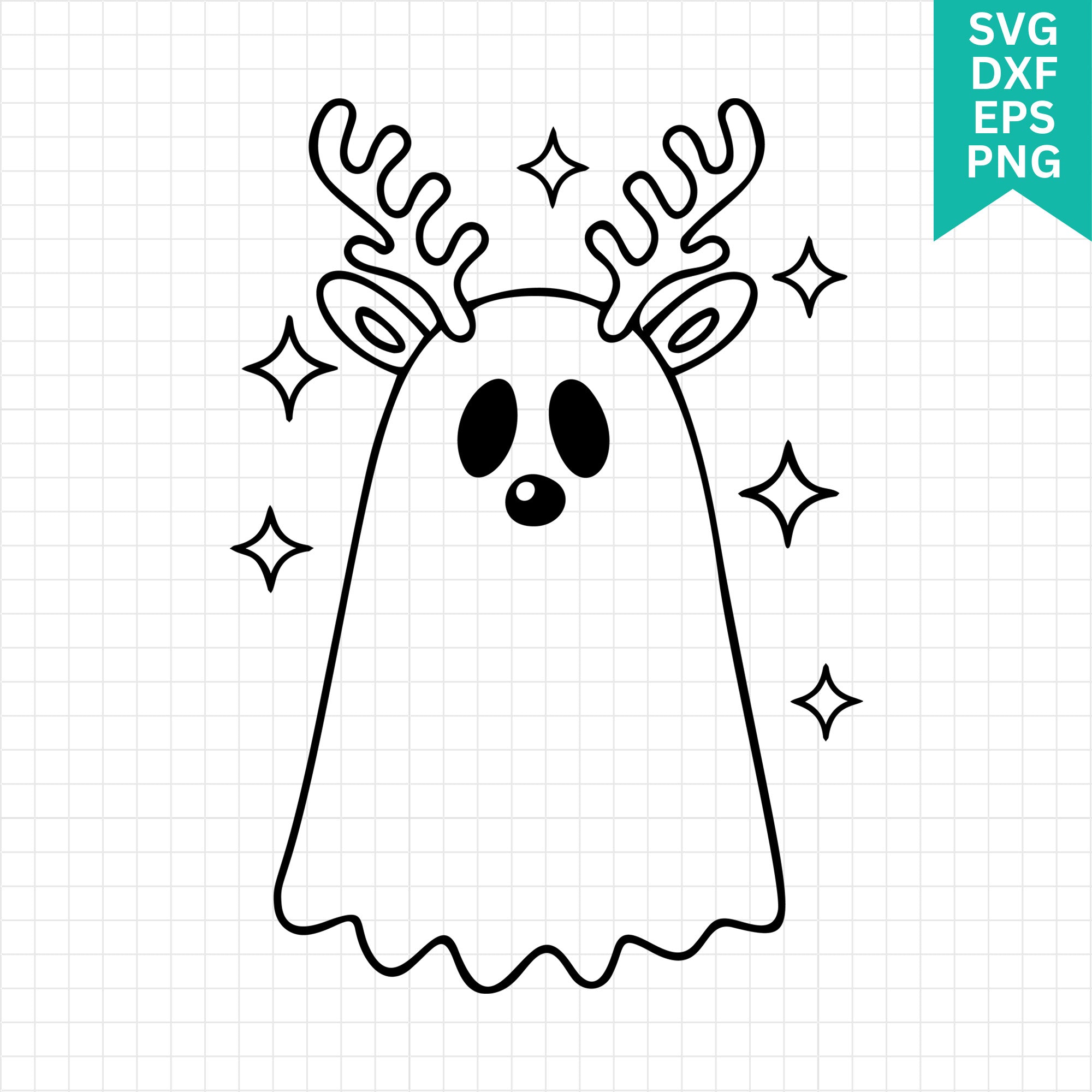 Reindeer Ghost SVG