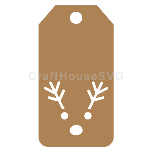 Reindeer Gift Tag SVG