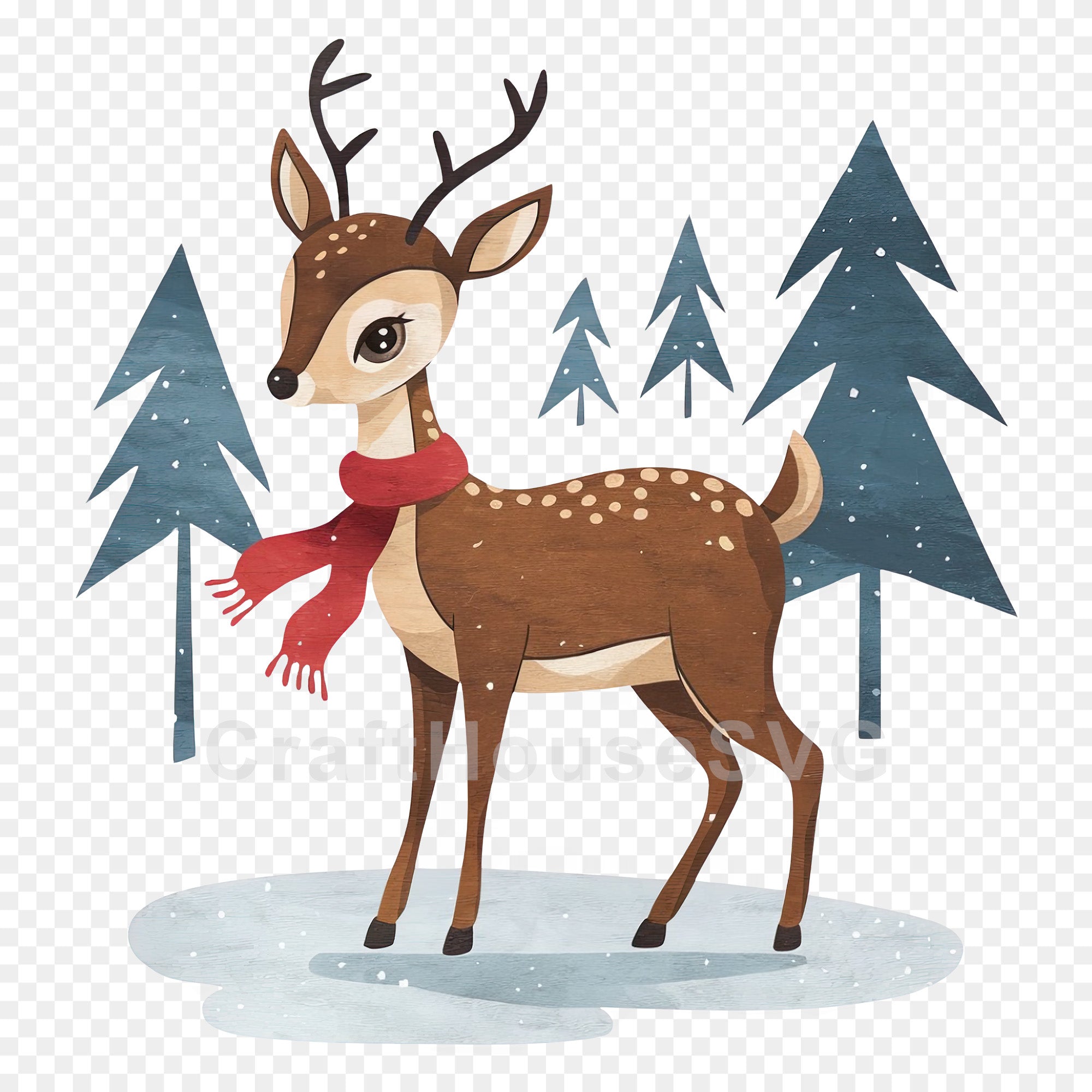 Reindeer PNG Clip Art Sublimation