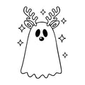 Reindeer Ghost SVG design for Cricut, Silhouette, laser cutting, vinyl, sublimation, and craft projects.