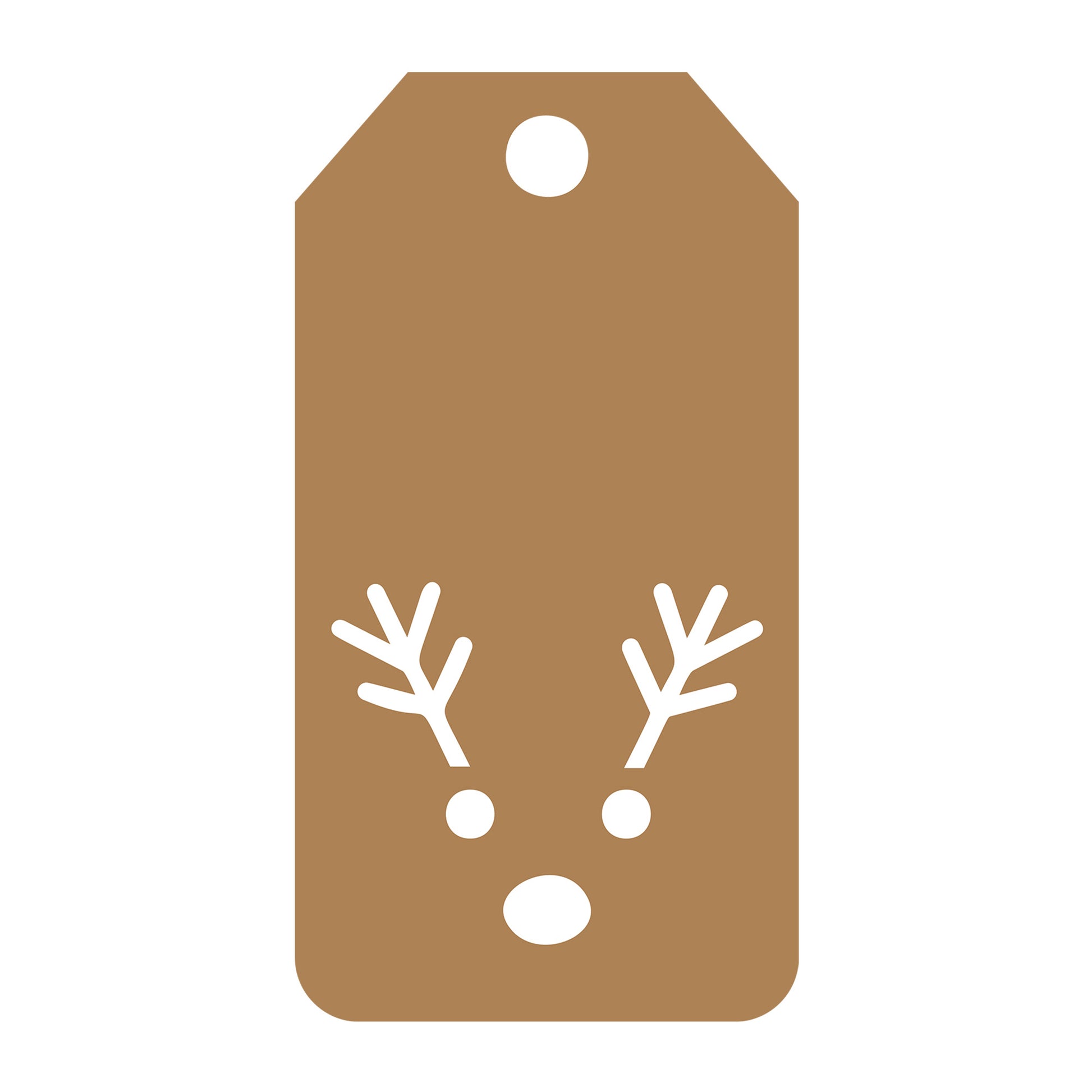 Reindeer Gift Tag SVG design for Cricut, Silhouette, laser cutting, vinyl, sublimation, gift tags, and craft projects.