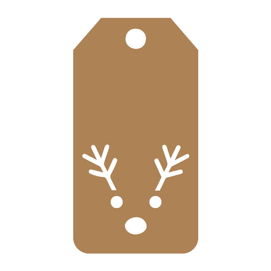 Reindeer Gift Tag SVG design for Cricut, Silhouette, laser cutting, vinyl, sublimation, gift tags, and craft projects.