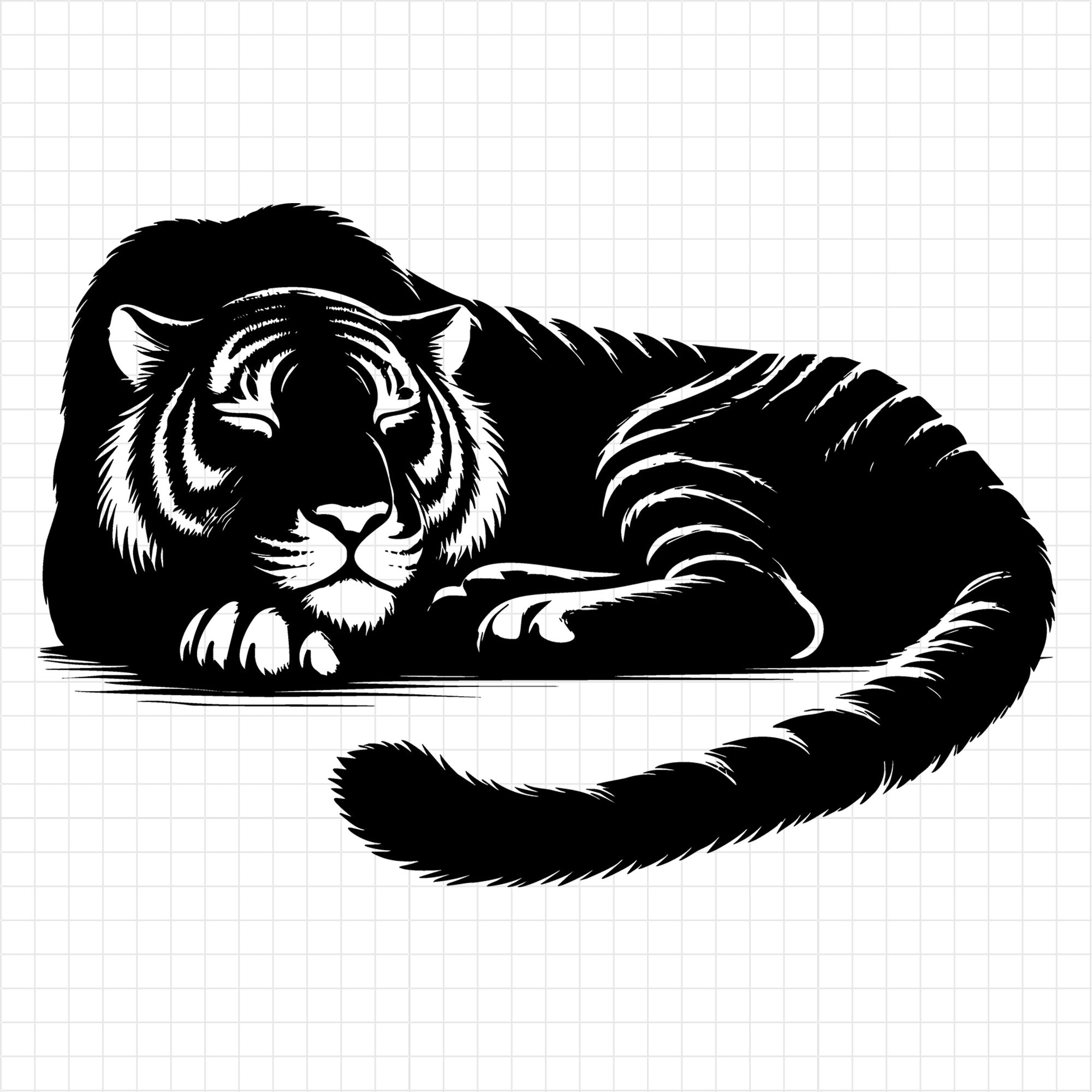 Relaxing Tiger SVG