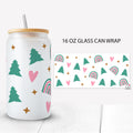 FREE Retro Minimal Christmas Glass Can Wrap SVG Cut File