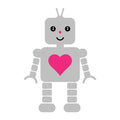 Robot SVG design for Cricut, Silhouette, laser cutting, vinyl, sublimation, Valentine kids crafts, and shirts.