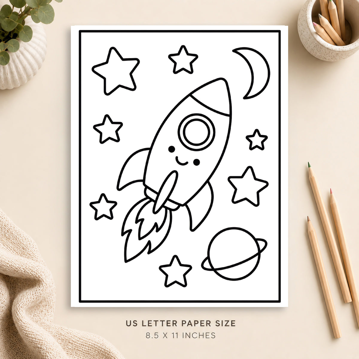 Rocket Coloring Page 2