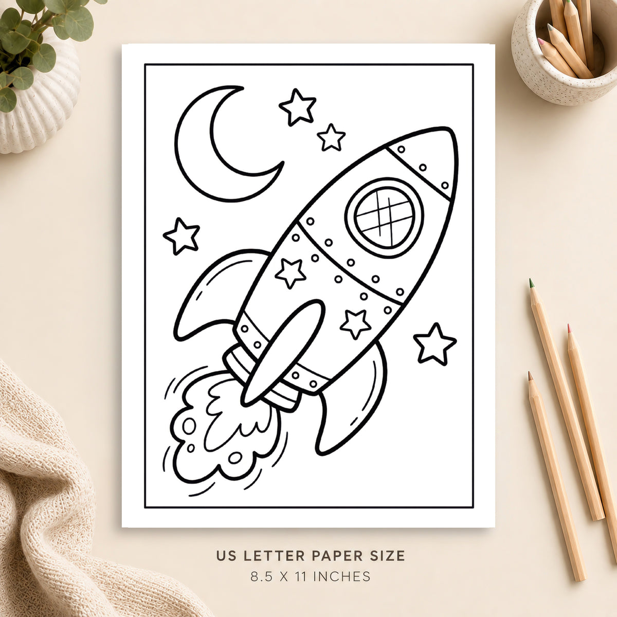 Rocket Coloring Page 4