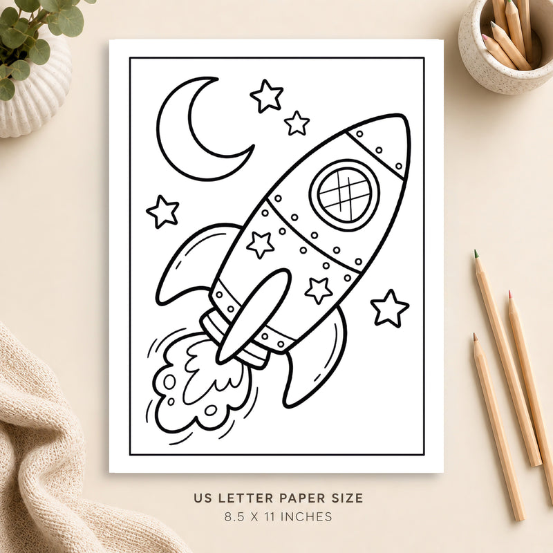 Rocket Coloring Page 4