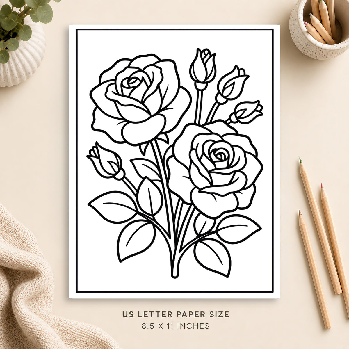 Roses Coloring Page 2