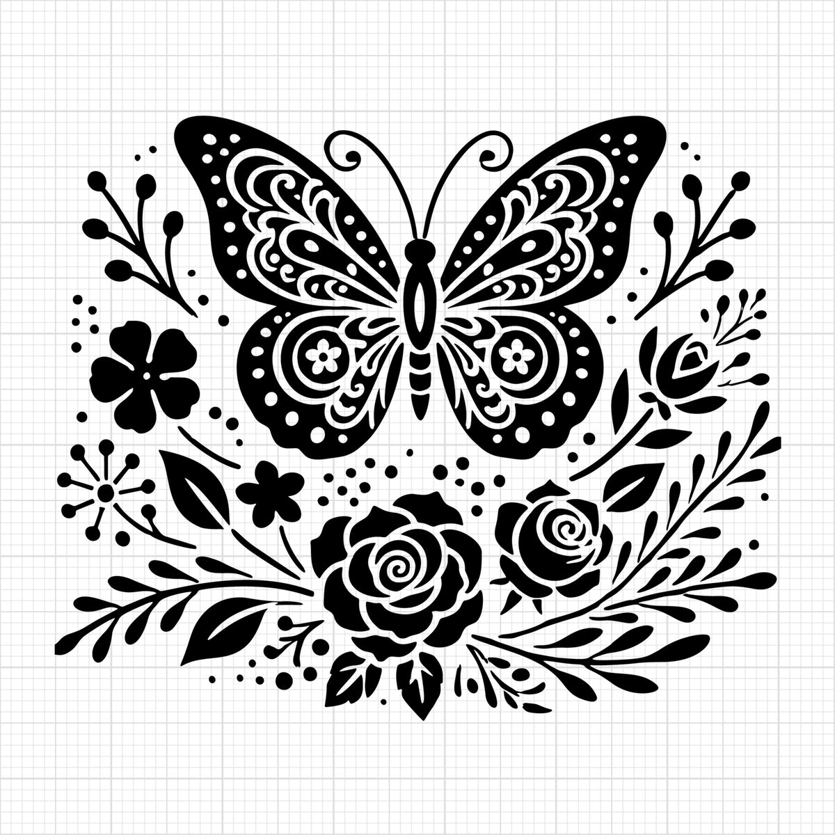 Roses with Butterfly