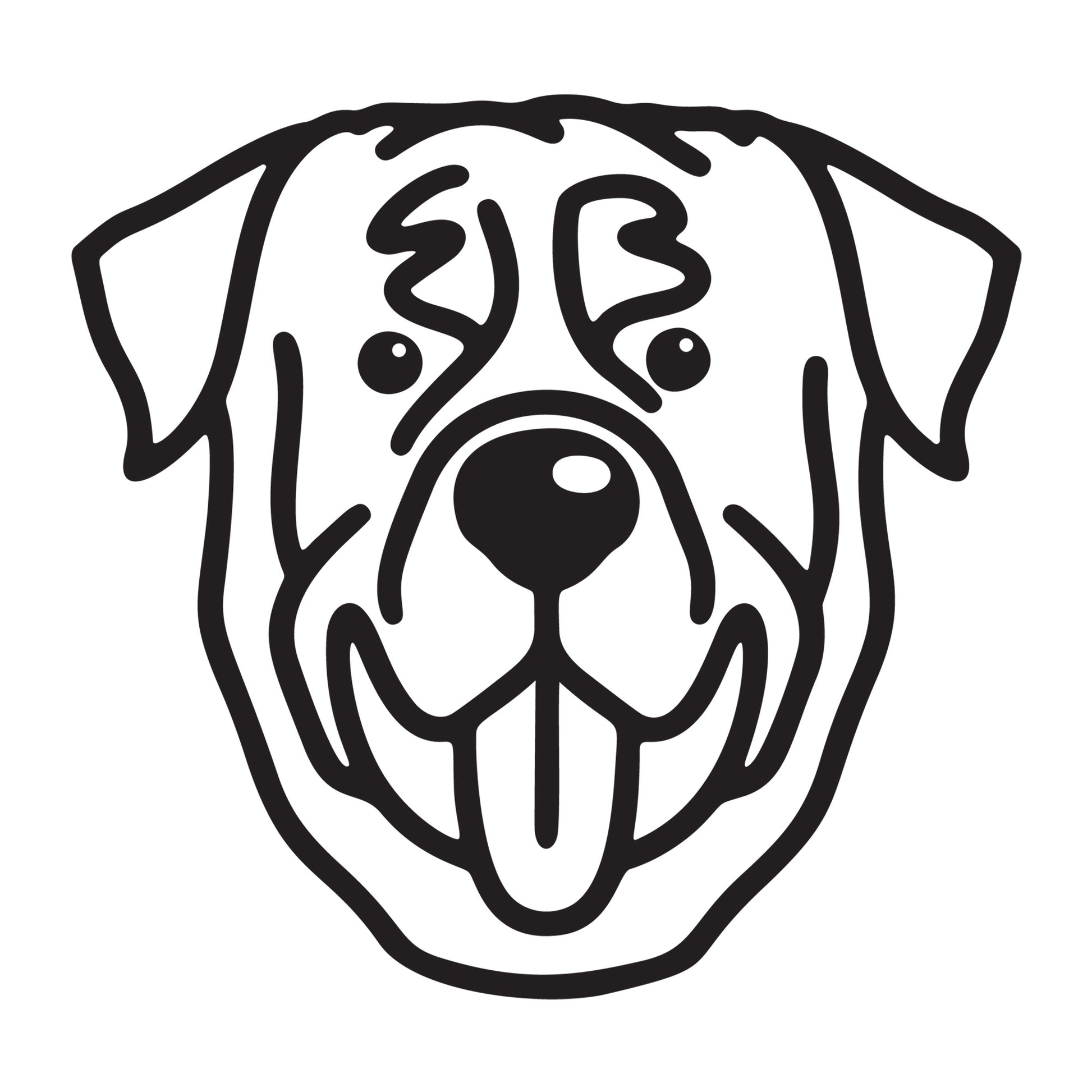 Rottweiler SVG dog outline design for Cricut, Silhouette, laser cutting, vinyl, sublimation, and pet craft projects.
