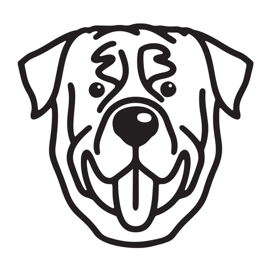 Rottweiler SVG dog outline design for Cricut, Silhouette, laser cutting, vinyl, sublimation, and pet craft projects.