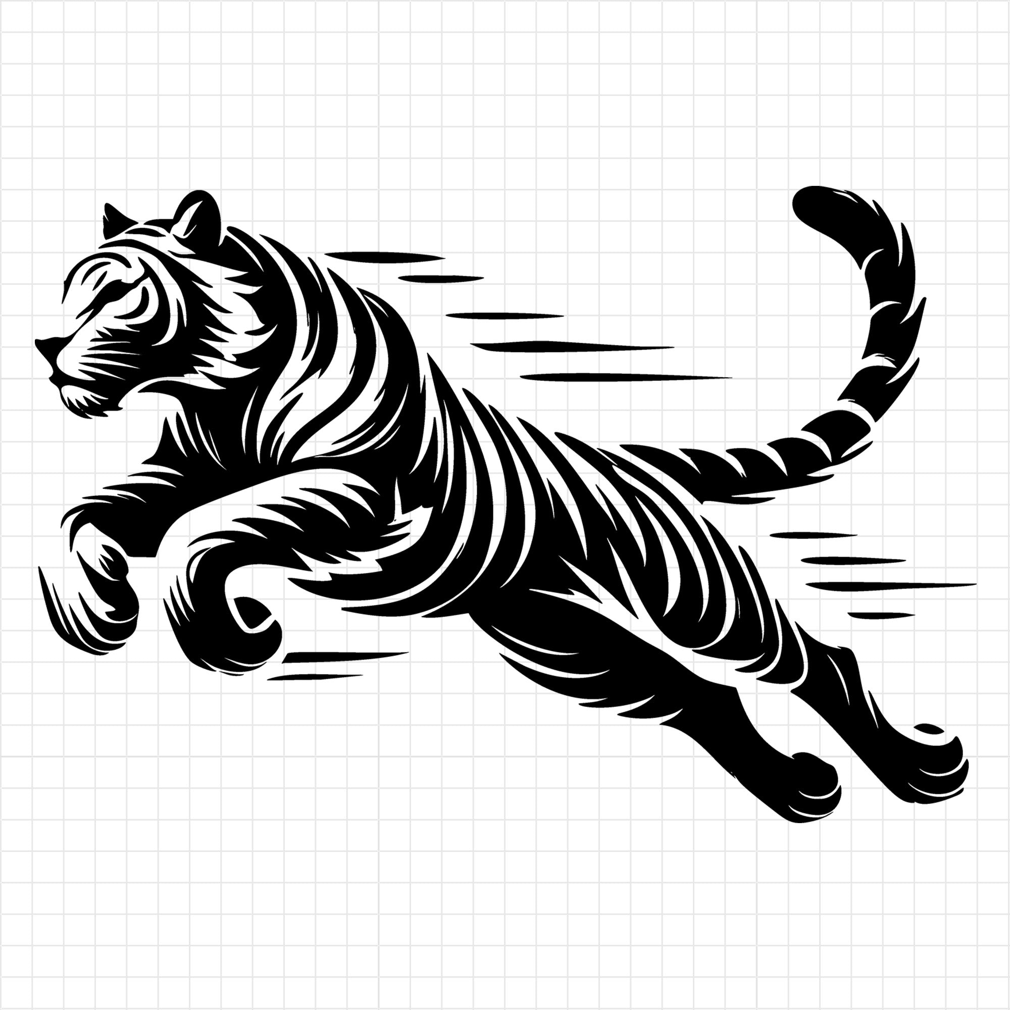 Running Tiger Silhouette SVG