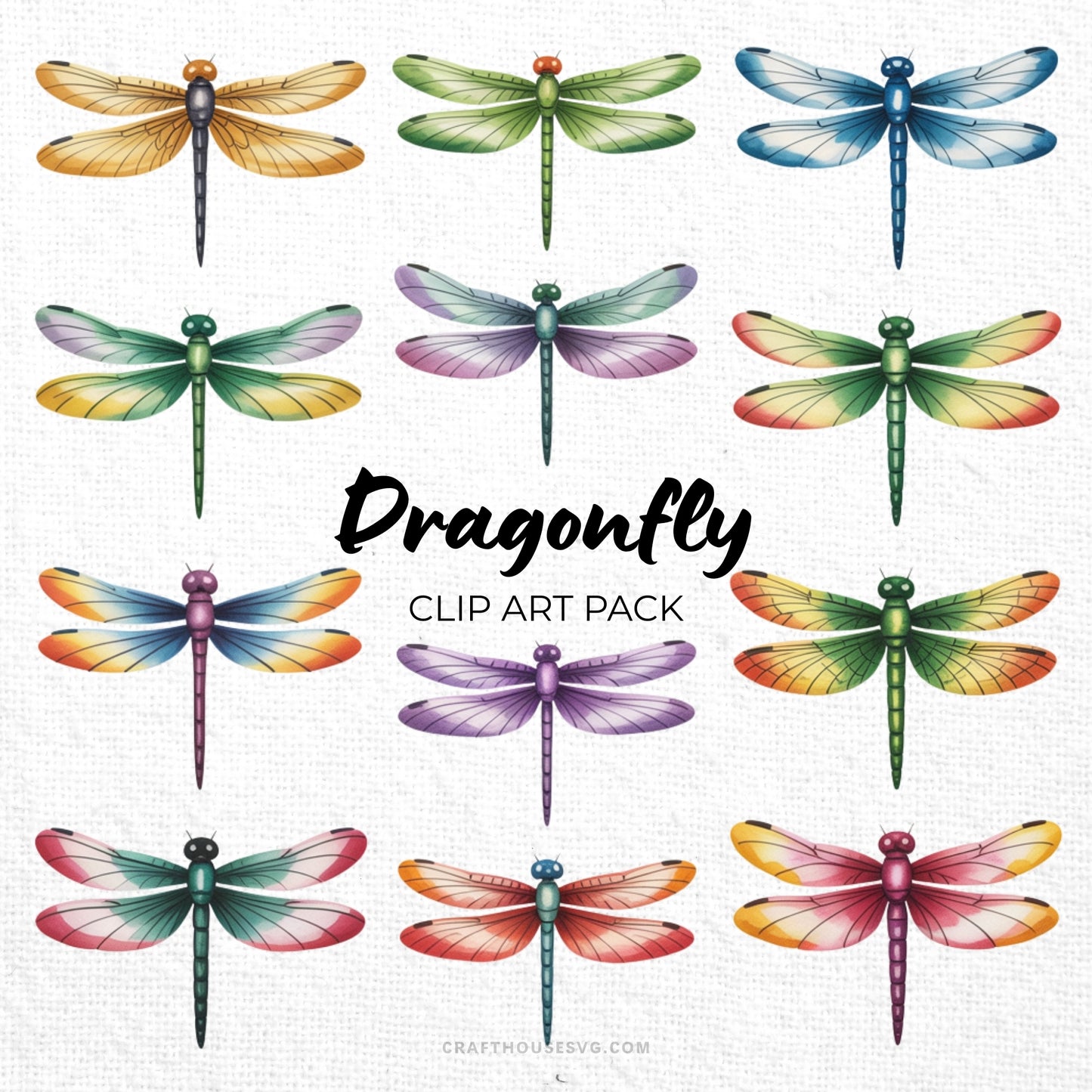 Dragonfly Clipart Sublimation Bundle PNG