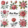 Red Rose Clipart Sublimation Bundle PNG - Craft House SVG