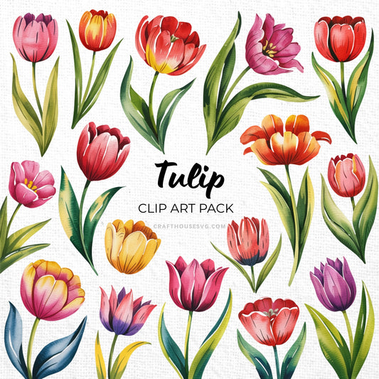 Tulip Clipart Sublimation Bundle PNG
