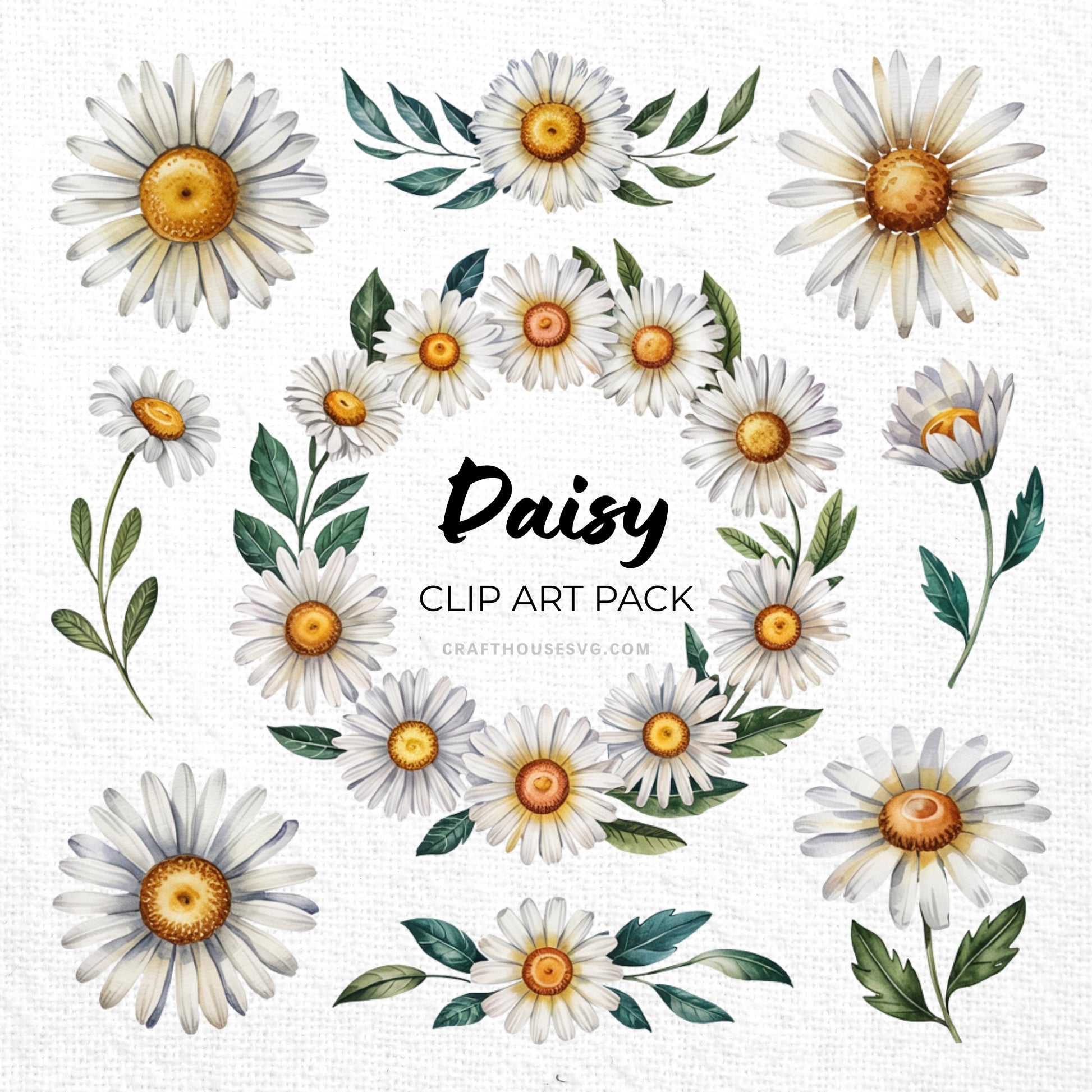 Daisy Clipart Sublimation Bundle PNG - Craft House SVG