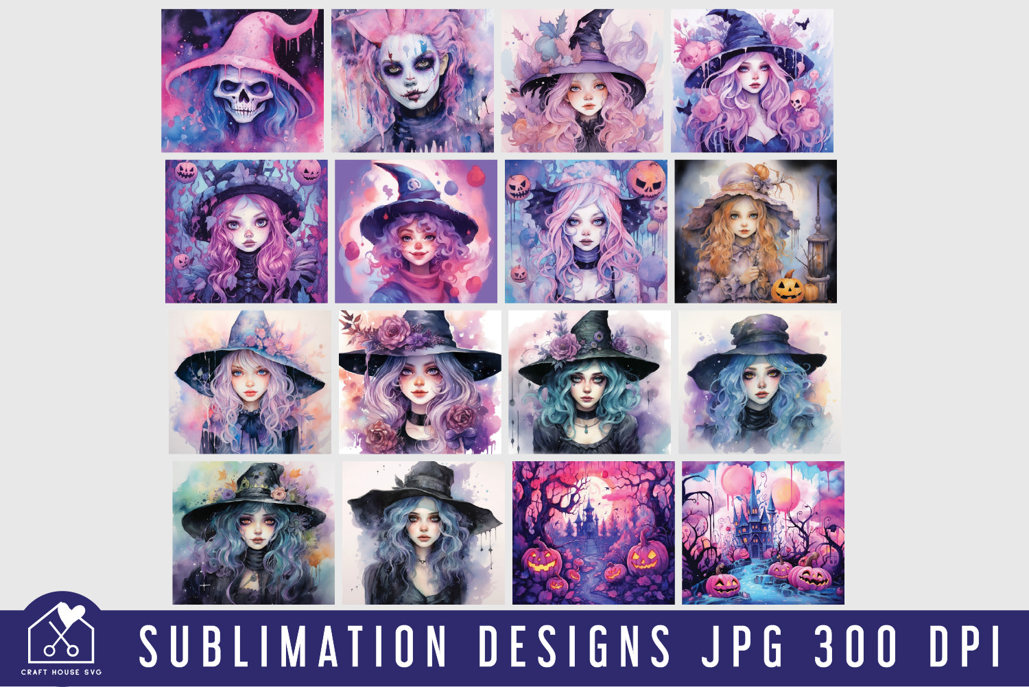 Pastel Halloween 20oz Tumbler Wrap Bundle Sublimation Designs JPG - Craft House SVG