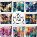 Alcohol Ink 20oz Tumbler Wrap Bundle Sublimation Designs JPG - Craft House SVG