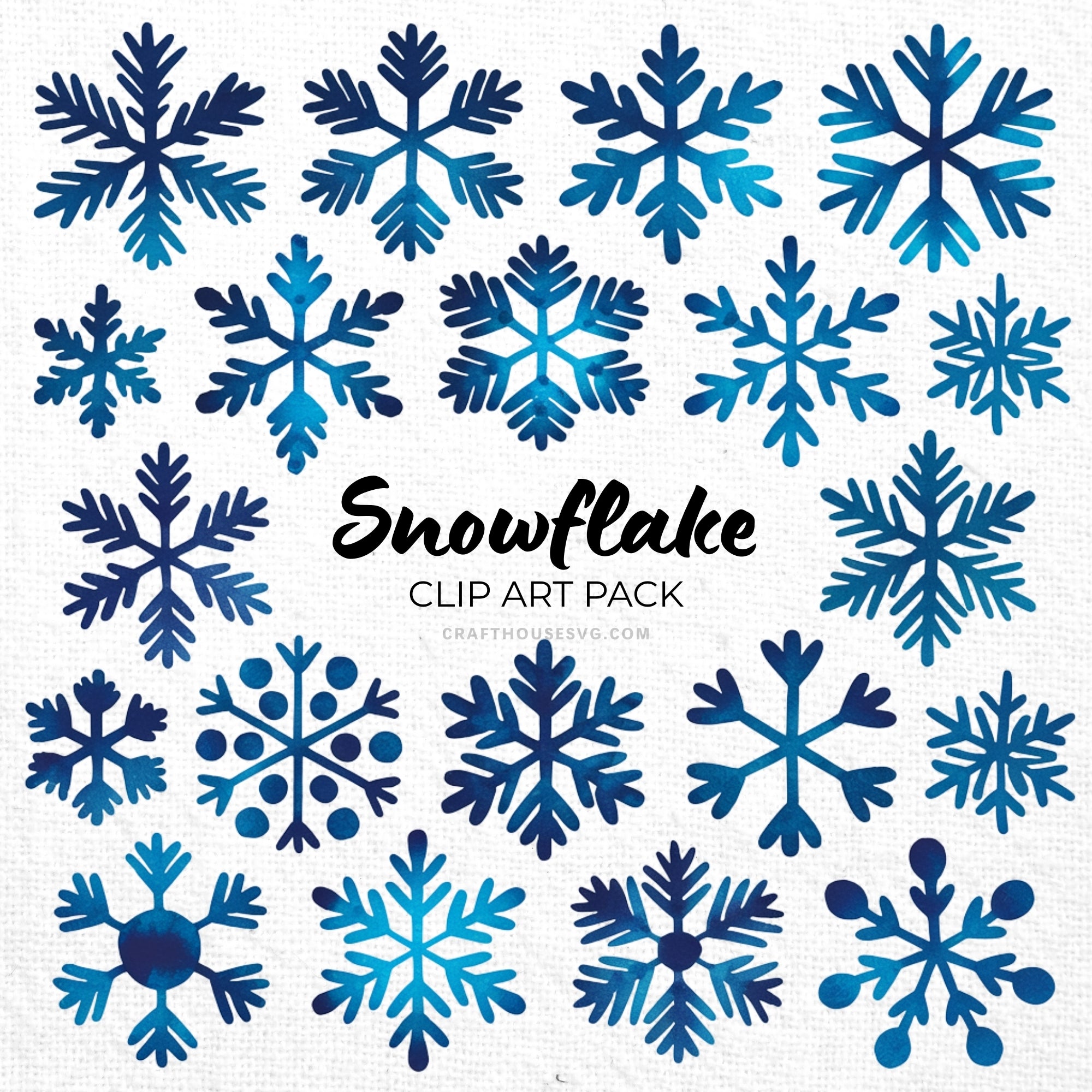 Snowflake Clipart Sublimation Bundle PNG - Craft House SVG