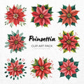 Poinsettia Clipart Sublimation Bundle PNG - Craft House SVG