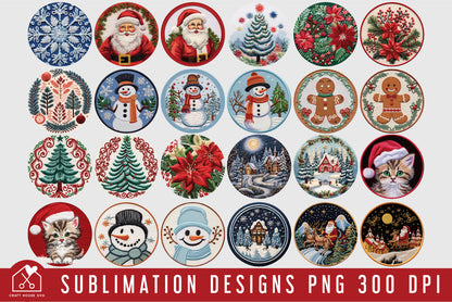 Christmas 3D Ornament Bundle Sublimation Designs PNG