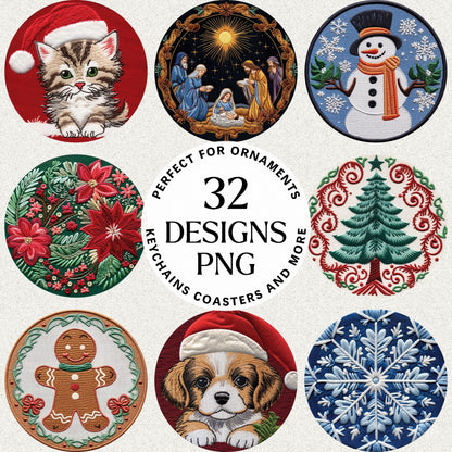 Christmas 3D Ornament Bundle Sublimation Designs PNG
