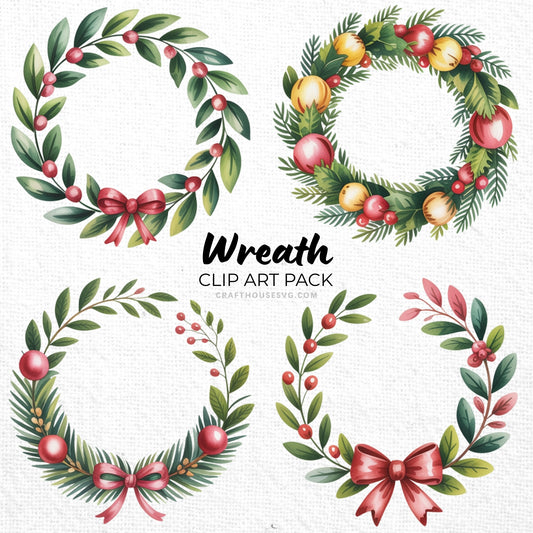 Wreath Clipart Sublimation Bundle PNG