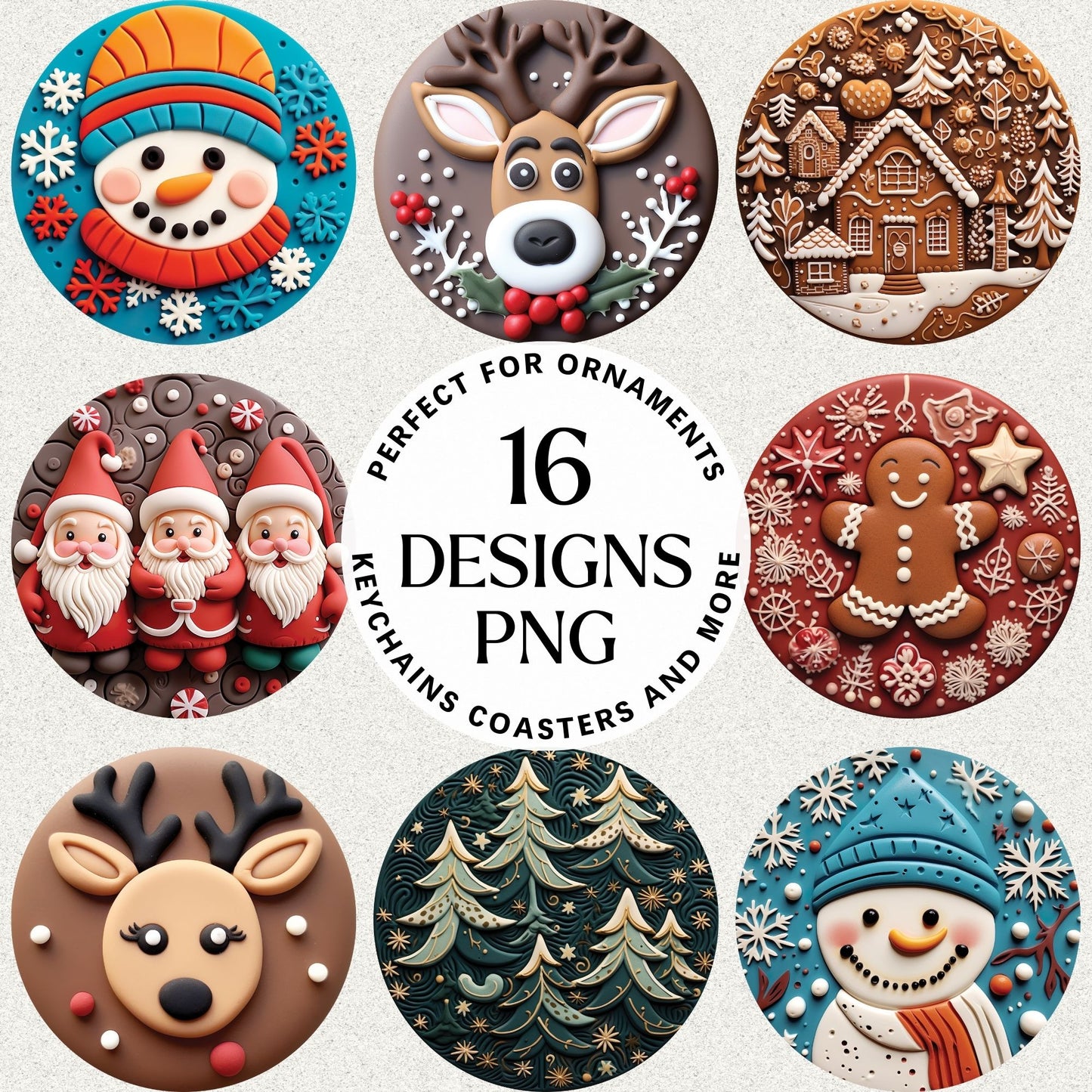 Christmas 3D Ornament Bundle Sublimation Designs PNG - Craft House SVG