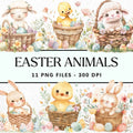 Watercolor Easter Basket Sublimation Bundle Clip Art PNG - Craft House SVG
